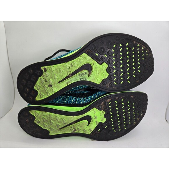Nike Flyknit Racer Shoes Men's 6.5 Blue Lagoon Running Athletic Workout Sneakers - Picture 7 of 8